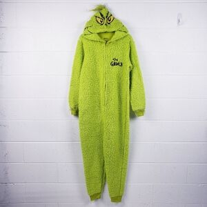 Dr. Seuss GRINCH Who Stole Christmas Pajama Sherpa Union Suit Costume Size Small
